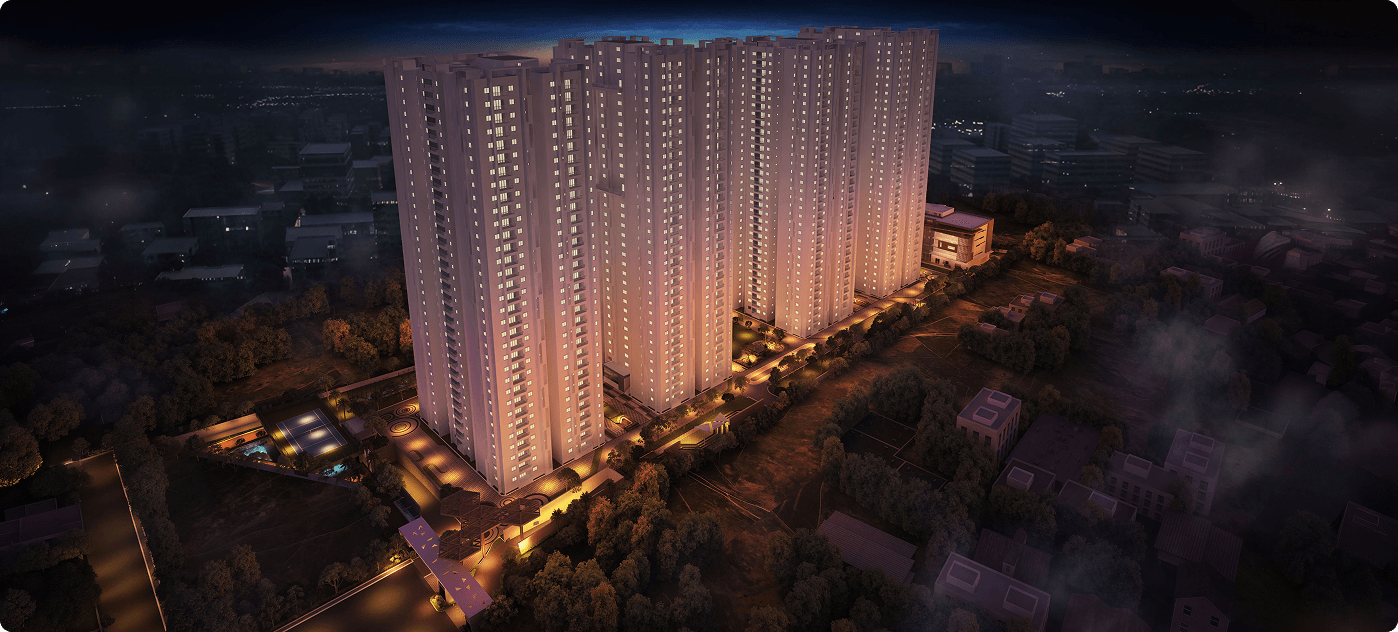 My Home Tarkshya gallery – Aerial Night View – Kokapet, Hyderabad