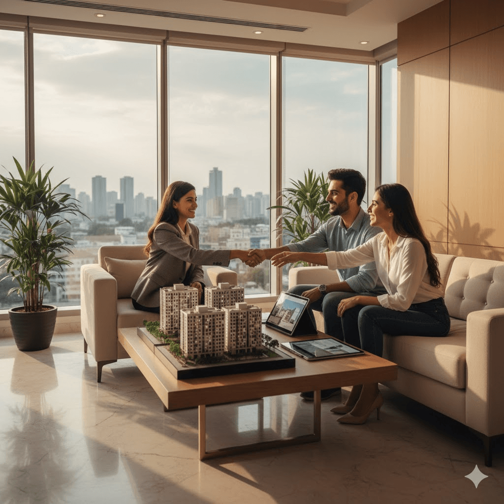Residents enjoying a My Home apartment living room